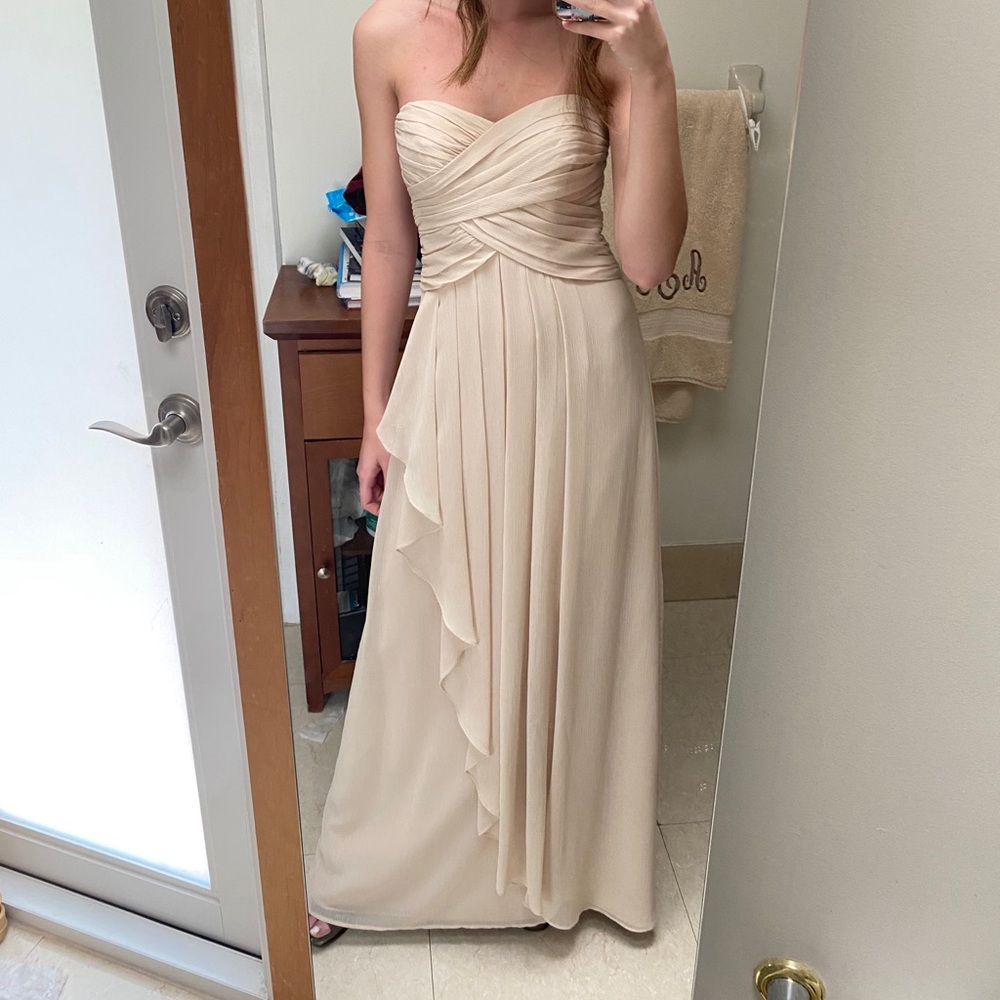 David’s Bridal champagne gown